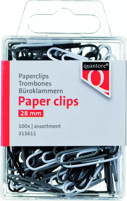 Een Paperclip Quantore blister 28mm assorti koop je bij Goedkope Kantoorbenodigdheden
