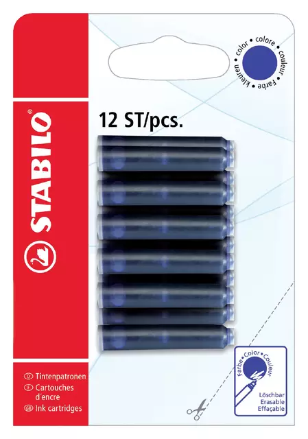 Een Inktpatroon STABILO blauw blister à 12 stuks koop je bij EconOffice