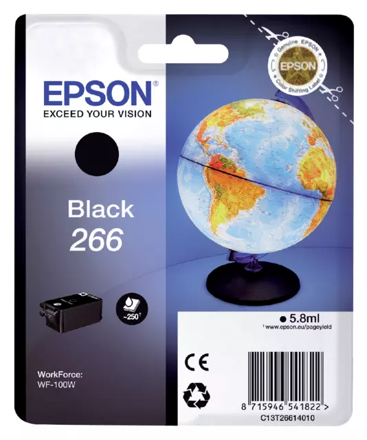 Een Cartouche d'encre Epson 266 T2661 noir koop je bij QuickOffice BV