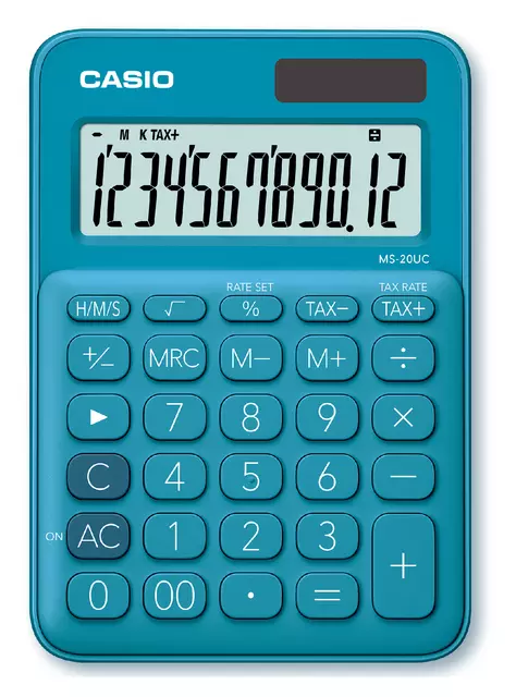 Een Rekenmachine Casio MS-20UC blauw koop je bij EconOffice