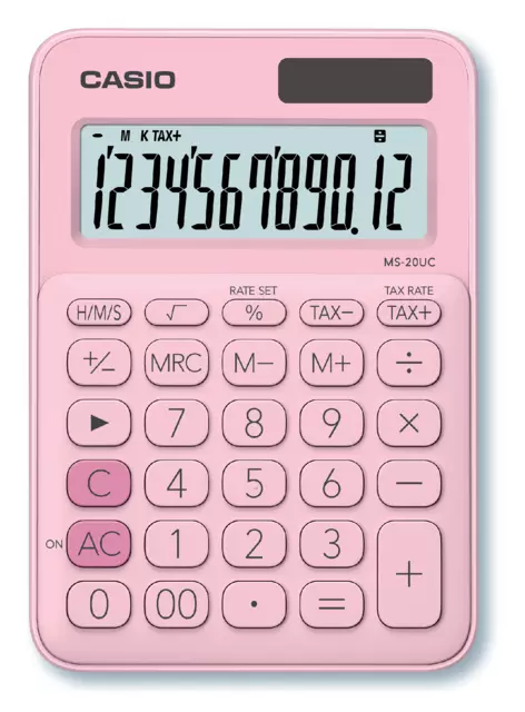 Een Rekenmachine Casio MS-20UC roze koop je bij KantoorProfi België BV