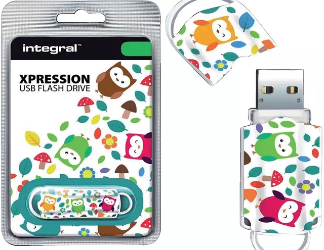 Een USB-Stick 2.0 Integral FD Xpression 16GB Uiltjes koop je bij Klik Office BV