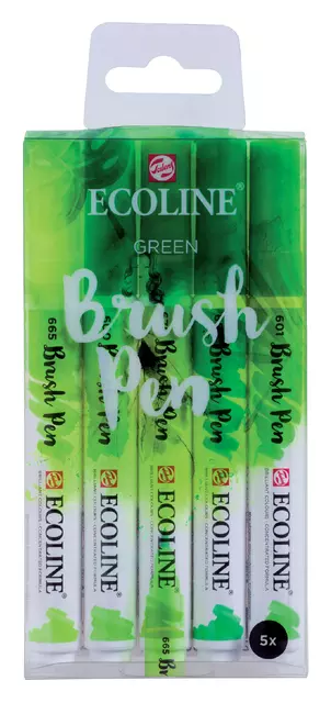 Een Brushpen Talens Ecoline set-groen blister à 5 stuks ass koop je bij L&N Partners voor Partners B.V.