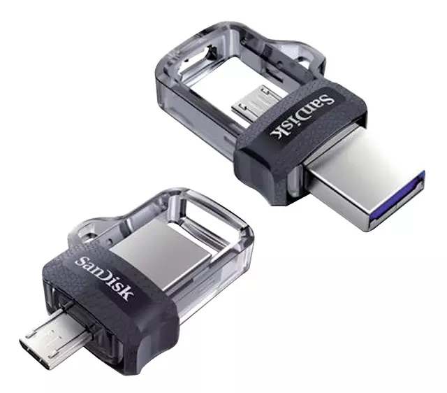 Een USB-stick 3.0 Sandisk Dual Micro Ultra 16GB koop je bij Van Leeuwen Boeken- en kantoorartikelen