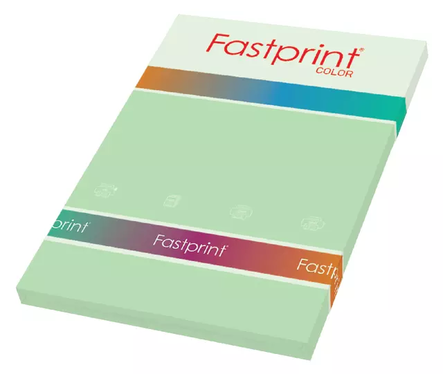 Een Kopieerpapier Fastprint A4 120gr appelgroen 100vel koop je bij Klik Office BV