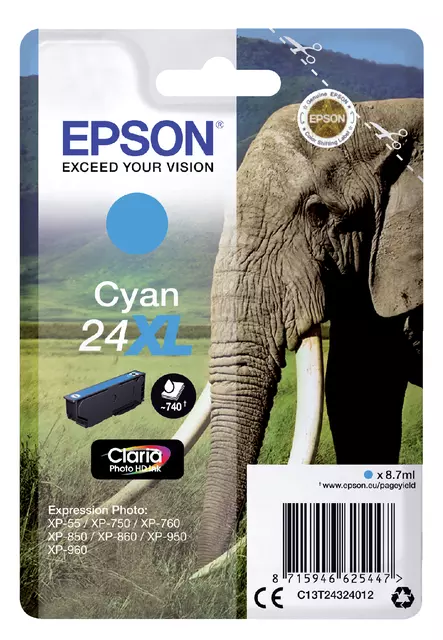 Een Inktcartridge Epson 24XL T2432 blauw koop je bij EconOffice