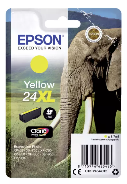 Een Inktcartridge Epson 24XL T2434 geel koop je bij Alles voor uw kantoor