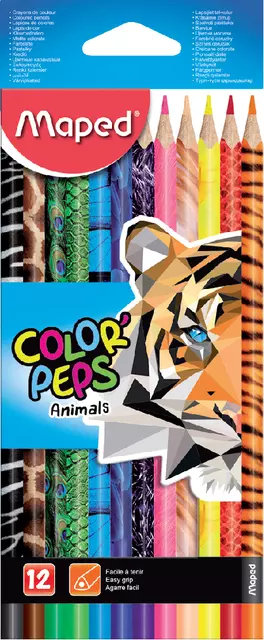Een Kleurpotlood Maped Color'Peps Animals set á 12 kleuren koop je bij L&N Partners voor Partners B.V.