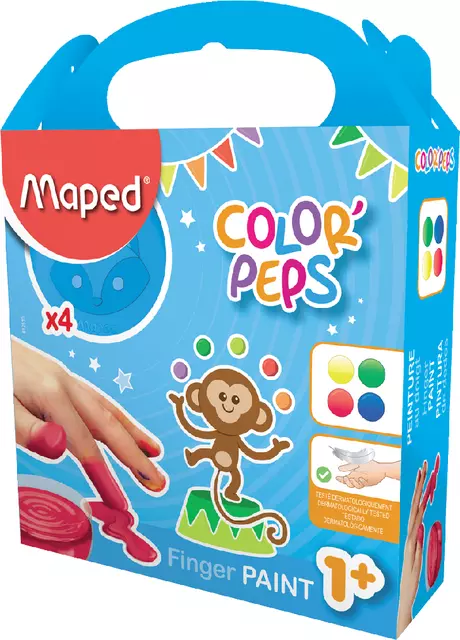 Een Vingerverf Maped Color'Peps My First set á 4 kleuren koop je bij MV Kantoortechniek B.V.