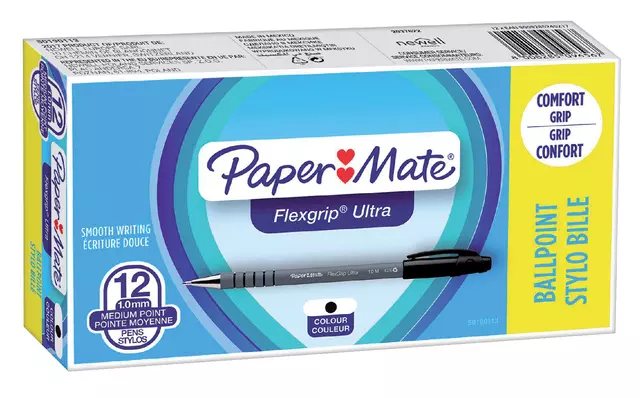 Een Balpen Paper Mate Flexgrip Ultra stick medium zwart koop je bij L&N Partners voor Partners B.V.