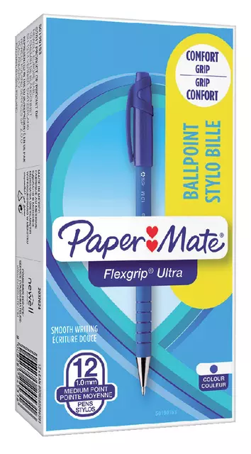 Een Balpen Paper Mate Flexgrip Ultra stick medium blauw koop je bij L&N Partners voor Partners B.V.
