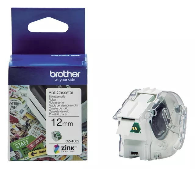Een Etiket Brother CZ-1002 12mmX5m kleur opdruk koop je bij Van Leeuwen Boeken- en kantoorartikelen