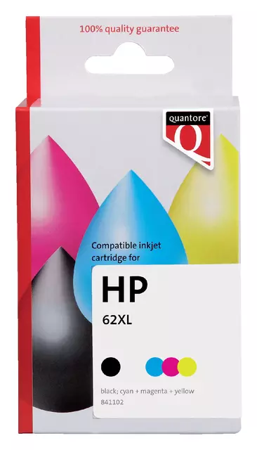 Een Inktcartridge Quantore alternatief tbv HP N9J71AE 62XL zwart + kleur koop je bij Van Hoye Kantoor BV