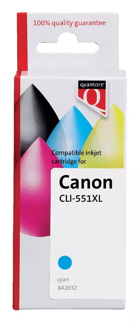 Een Inktcartridge Quantore alternatief tbv Canon CLI-551XL blauw koop je bij Van Hoye Kantoor BV