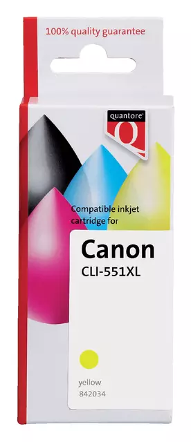 Een Inktcartridge Quantore alternatief tbv Canon CLI-551XL geel koop je bij Van Hoye Kantoor BV