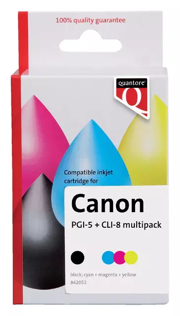 Een Inktcartridge Quantore alternatief tbv Canon PGI-5 CLI-8 zwart + 3 kleuren koop je bij KantoorProfi België BV