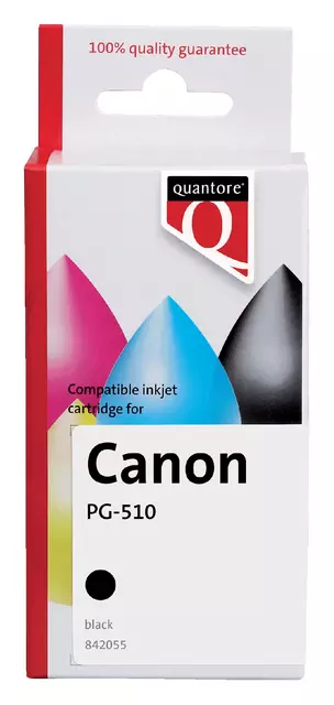 Een Inktcartridge Quantore alternatief tbv Canon PG-510 zwart + chip koop je bij Totaal Kantoor Goeree