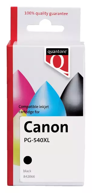 Een Inktcartridge Quantore alternatief tbv Canon PG-540XL zwart HC koop je bij Van Hoye Kantoor BV