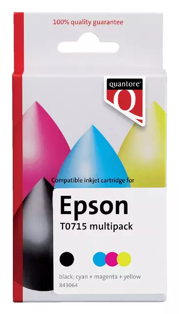 Een Inktcartridge Quantore alternatief tbv Epson T071540 zwart + kleur koop je bij Van Hoye Kantoor BV