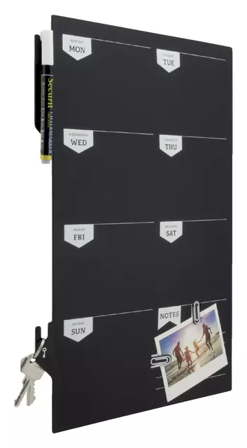Een Krijtbord securit silhouette weekplanner zwart + 1 marker koop je bij KantoorProfi België BV