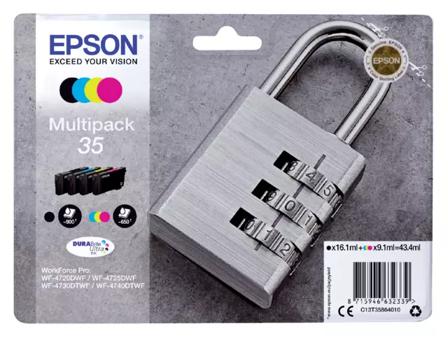 Een Inktcartridge Epson 35 T3586 zwart + 3 kleuren koop je bij Alles voor uw kantoor