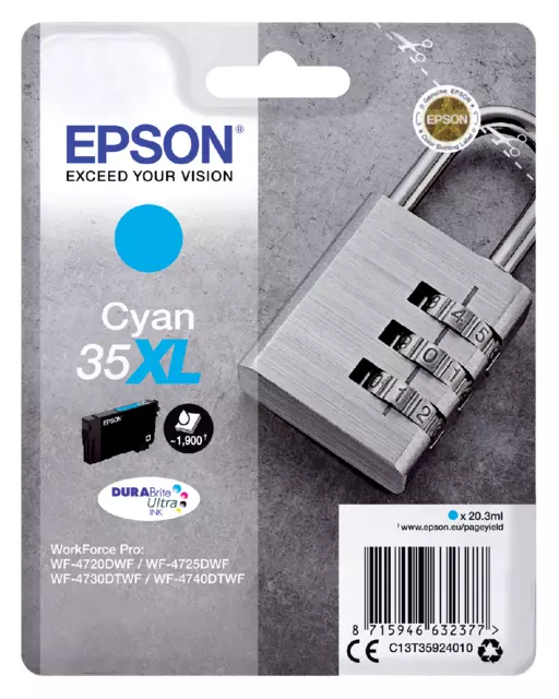 Inktcartridge Epson 35XL T3592 blauw