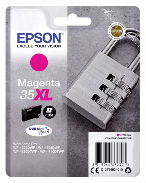 Een Inktcartridge Epson 35XL T3593 rood koop je bij QuickOffice BV