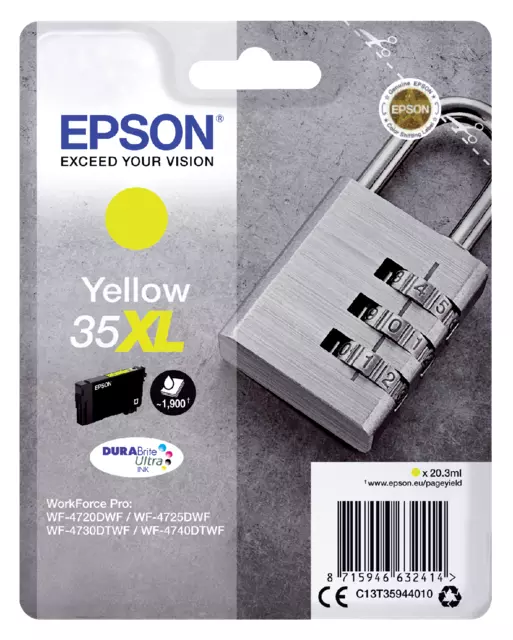 Een Inktcartridge Epson 35XL T3594 geel koop je bij Alles voor uw kantoor