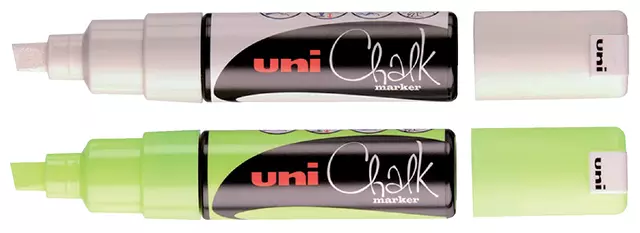 Een Krijtstift Uni-ball chalk schuin 8.0mm wit koop je bij Van Leeuwen Boeken- en kantoorartikelen