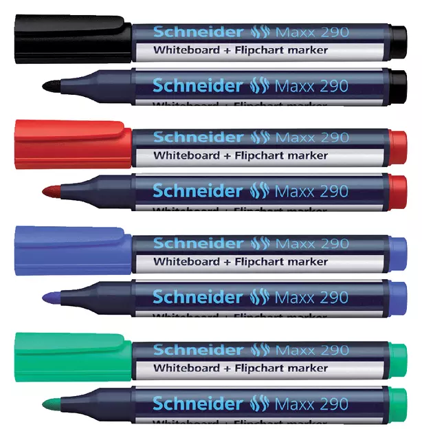Een Viltstift Schneider Maxx 290 whiteboard rond 2-3mm rood koop je bij KantoorProfi België BV