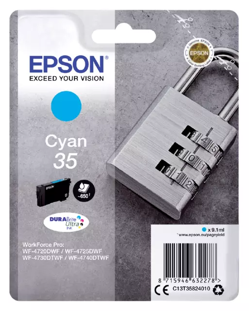 Een Inktcartridge Epson 35 T3582 blauw koop je bij Van Hoye Kantoor BV