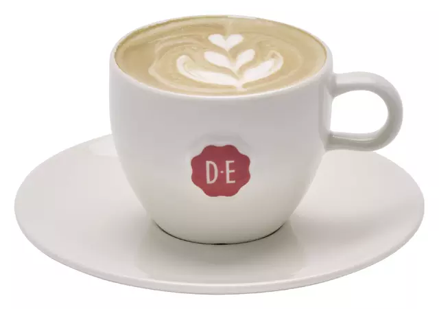 Een Kopje Douwe Egberts cappuccino 180ml wit koop je bij Van Leeuwen Boeken- en kantoorartikelen