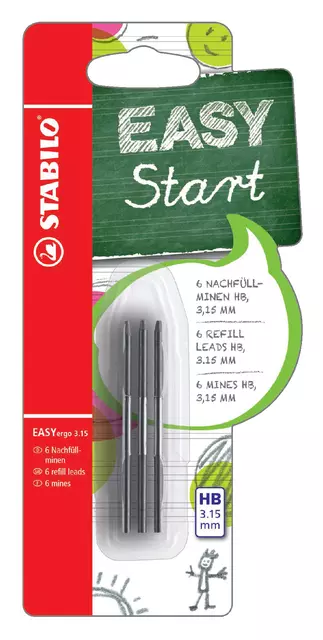 Een Potloodstift STABILO Easyergo refills HB 3.15mm blister à 6 stuks koop je bij EconOffice