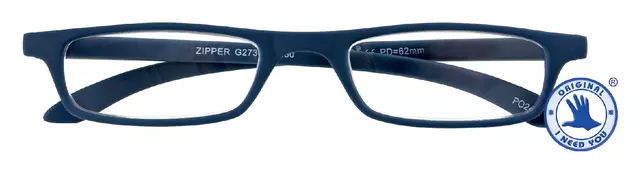 Leesbril I Need You +2.50 dpt Zipper blauw