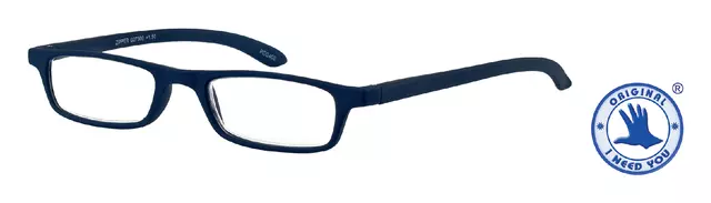 Leesbril I Need You +3.00 dpt Zipper blauw
