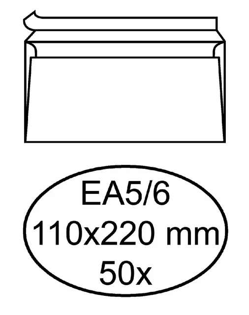 Een Envelop Hermes bank EA5/6 110x220mm zelfklevend wit pak à 50 stuks koop je bij EconOffice