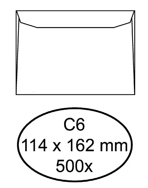 Een Envelop Quantore bank C6 114x162mm wit 500stuks koop je bij KantoorProfi België BV