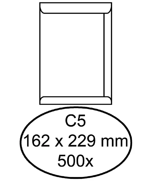 Een Envelop Quantore akte C5 162x229mm wit 500stuks koop je bij Van Hoye Kantoor BV