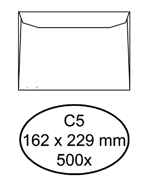 Een Envelop Quantore bank C5 162x229mm wit 500stuks koop je bij Goedkope Kantoorbenodigdheden
