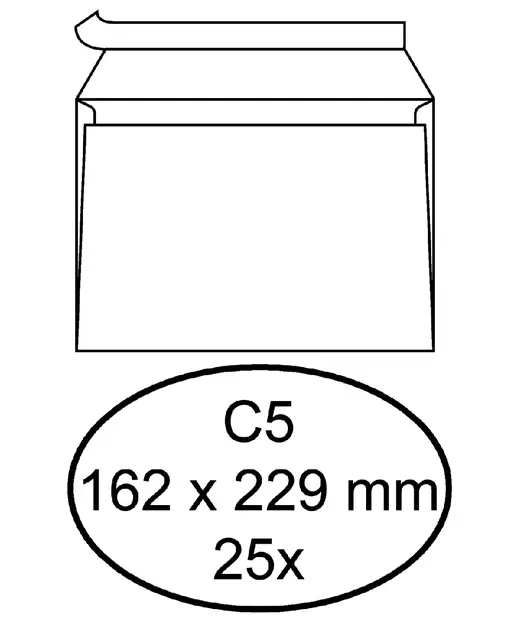 Een Envelop Quantore bank C5 162x229mm zelfklevend wit 25stuks koop je bij KantoorProfi België BV