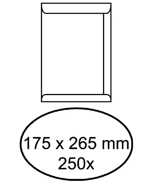 Een Envelop akte IEZZY 175x265mm zelfklevend 100gr wit 250stuks koop je bij KantoorProfi België BV