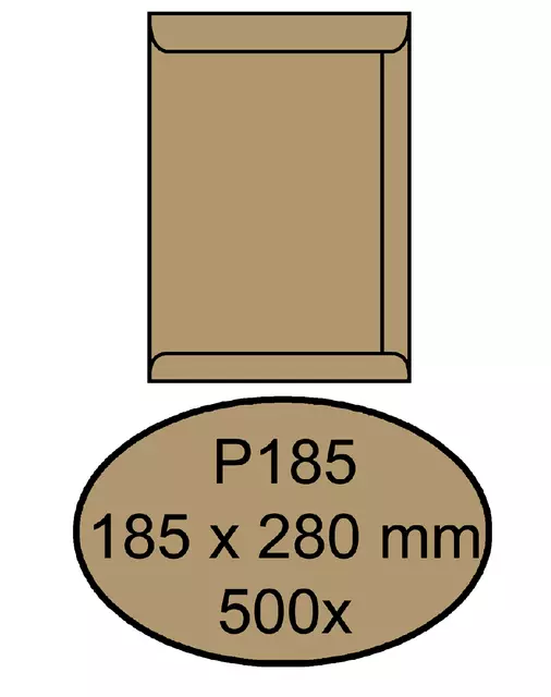 Een Envelop Quantore akte P185 185x280mm bruinkraft 500 stuks koop je bij Goedkope Kantoorbenodigdheden