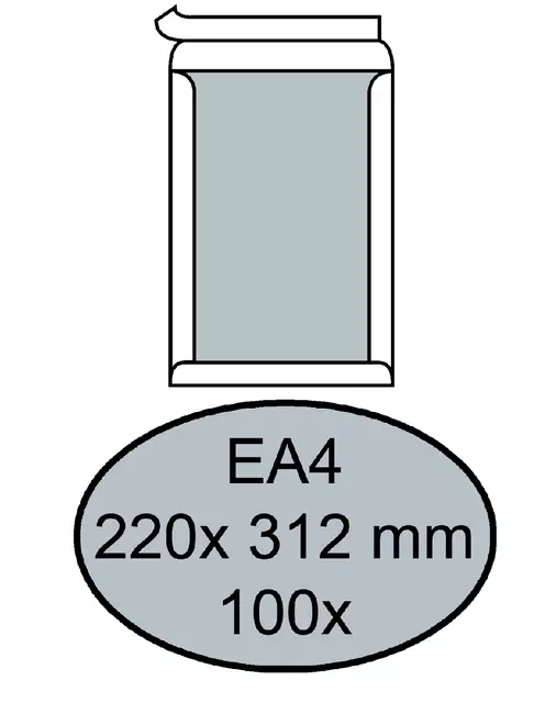 Een Envelop Quantore bordrug EA4 220x312mm zelfkl. wit 100stuks koop je bij KantoorProfi België BV