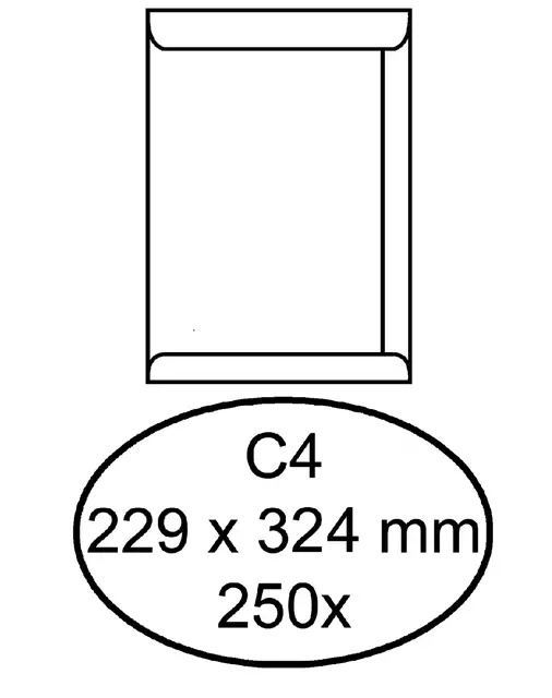 Een Envelop Quantore akte C4 229x324mm wit 250stuks koop je bij KantoorProfi België BV