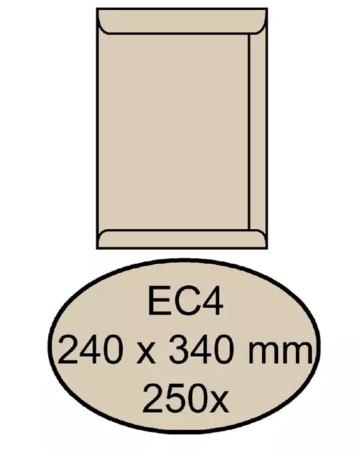 Een Envelop Quantore akte EC4 240x340mm cremekraft 250stuks koop je bij MV Kantoortechniek B.V.