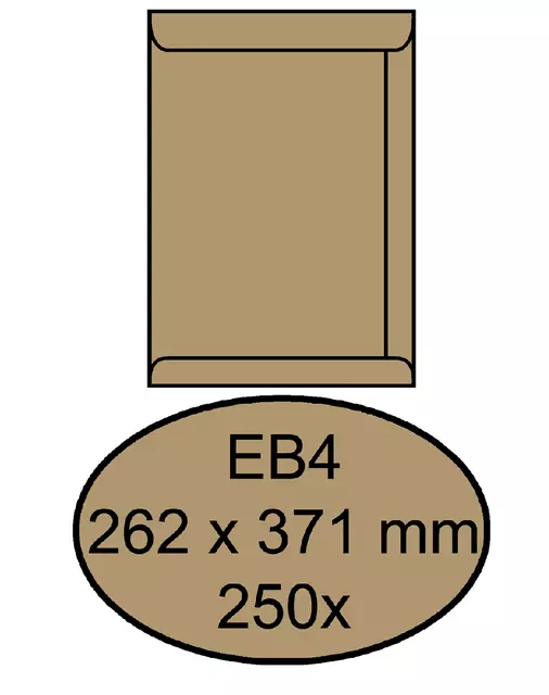 Een Envelop Quantore akte EB4 262x371mm bruinkraft 250stuks koop je bij EconOffice