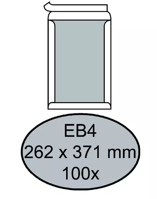 Een Envelop Quantore bordrug EB4 262x371mm zelfkl. wit 100stuks koop je bij KantoorProfi België BV