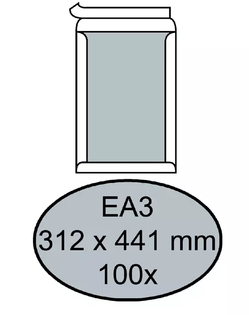 Een Envelop Quantore bordrug EA3 312x441mm zelfkl. wit 100stuks koop je bij Van Hoye Kantoor BV