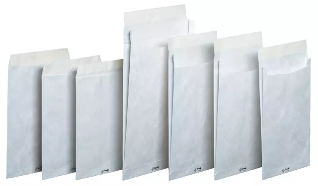 Een Envelop Tyvek monsterzak B4 250x330x38mm 70gr wit doos à 100 stuks koop je bij KantoorProfi België BV