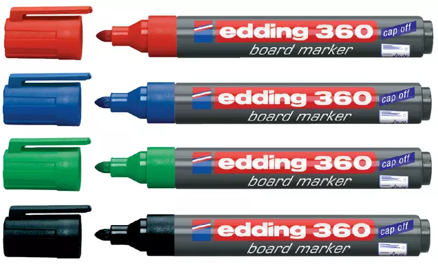 Een Viltstift edding 360 whiteboard rond 1.5-3mm assorti blister à 4 stuks koop je bij KantoorProfi België BV